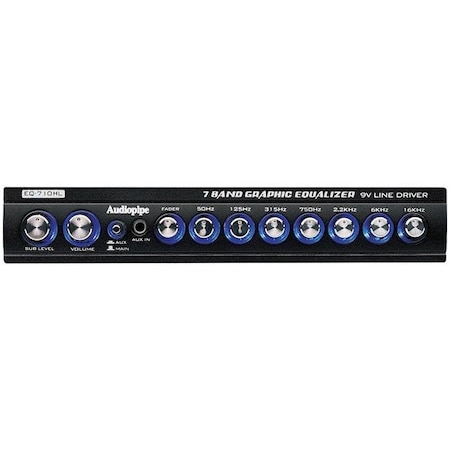 Audiopipe Audiopipe EQ710HL 9V Line Driver 7 Band Graphic Equalizer with HI & LO Converter EQ710HL